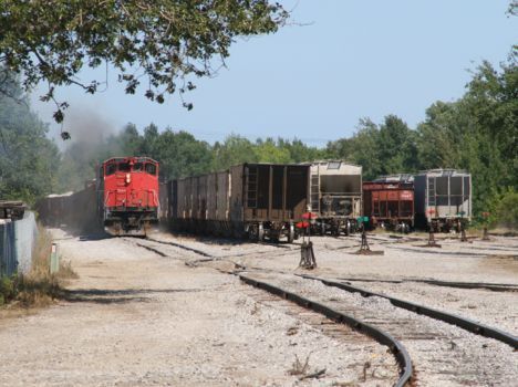 LSRC 3500 makes up a southbound train at Alpena Jct. 2007  [Dale Berry photo]